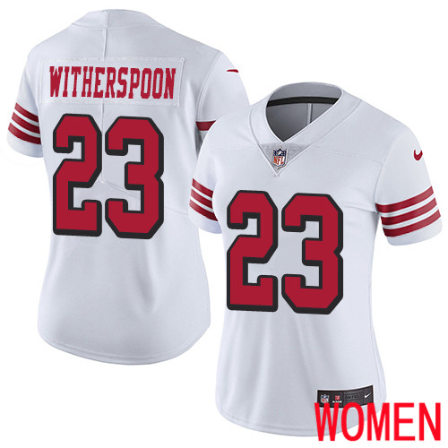 San Francisco 49ers Limited White Women Ahkello Witherspoon NFL Jersey #23 Rush